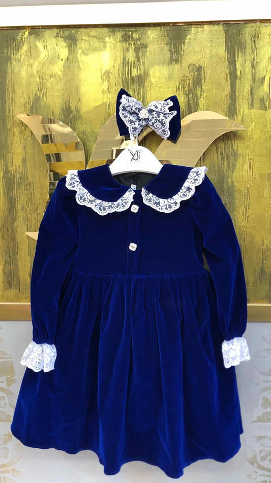 فستان الأميرات بياقة الدانتيل الفرنسية